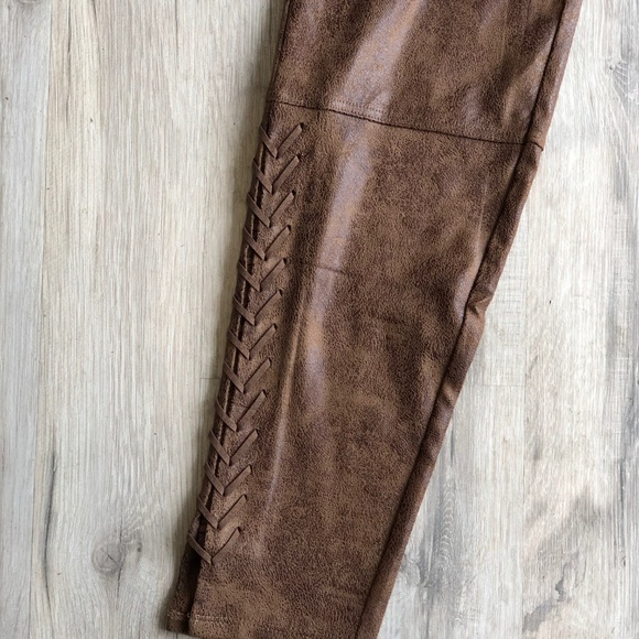 Brown Suede Lysse Leggings - Picture 2 of 4